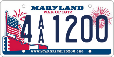 MD license plate 4AA1200