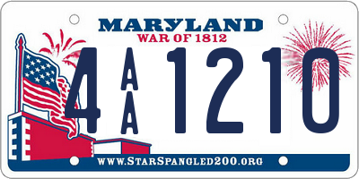 MD license plate 4AA1210
