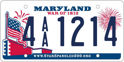 MD license plate 4AA1214