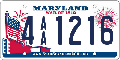 MD license plate 4AA1216