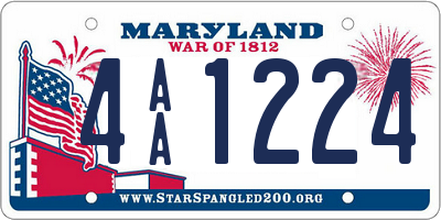 MD license plate 4AA1224