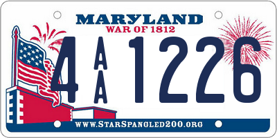 MD license plate 4AA1226