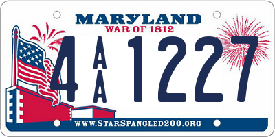 MD license plate 4AA1227