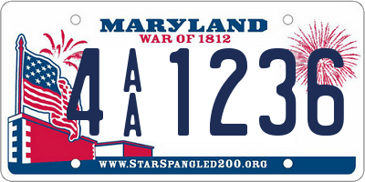 MD license plate 4AA1236