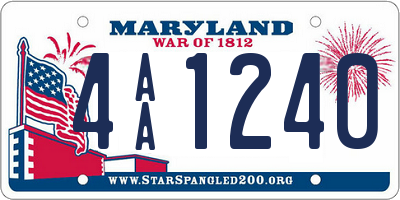 MD license plate 4AA1240