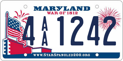 MD license plate 4AA1242