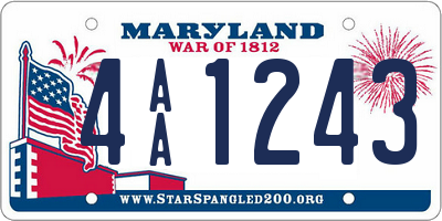 MD license plate 4AA1243