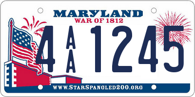 MD license plate 4AA1245