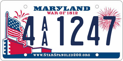 MD license plate 4AA1247