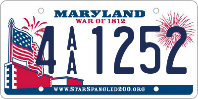 MD license plate 4AA1252