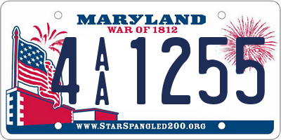 MD license plate 4AA1255