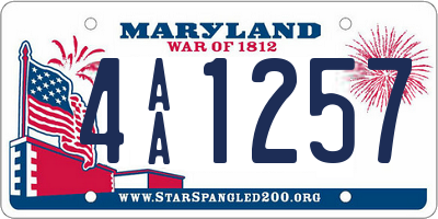 MD license plate 4AA1257