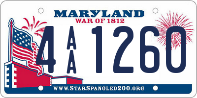 MD license plate 4AA1260