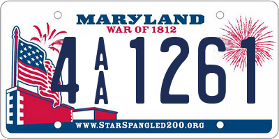 MD license plate 4AA1261