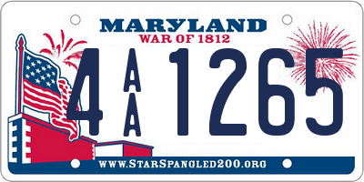MD license plate 4AA1265