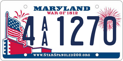 MD license plate 4AA1270