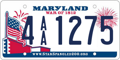 MD license plate 4AA1275