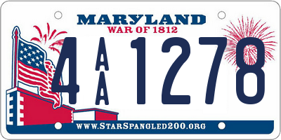 MD license plate 4AA1278