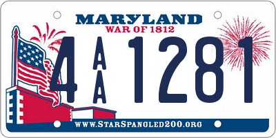 MD license plate 4AA1281