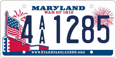 MD license plate 4AA1285
