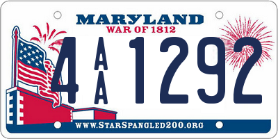 MD license plate 4AA1292