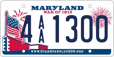 MD license plate 4AA1300