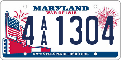 MD license plate 4AA1304