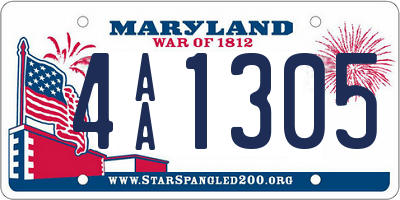 MD license plate 4AA1305