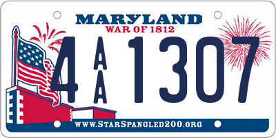 MD license plate 4AA1307