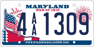 MD license plate 4AA1309