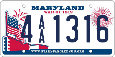 MD license plate 4AA1316