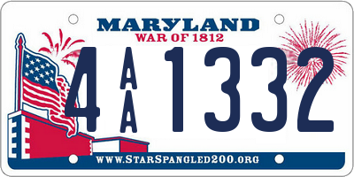 MD license plate 4AA1332