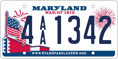 MD license plate 4AA1342