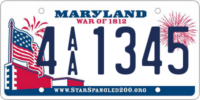 MD license plate 4AA1345