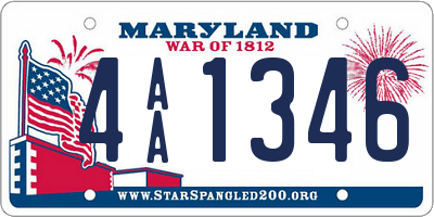 MD license plate 4AA1346