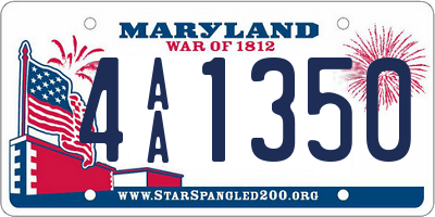 MD license plate 4AA1350