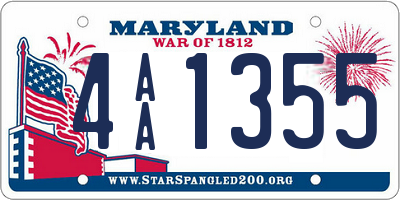 MD license plate 4AA1355