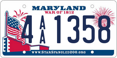 MD license plate 4AA1358
