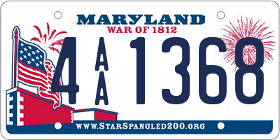 MD license plate 4AA1368