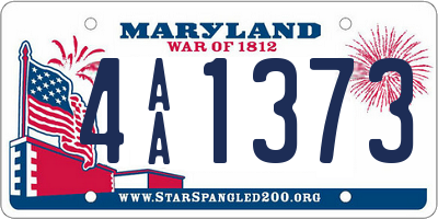 MD license plate 4AA1373