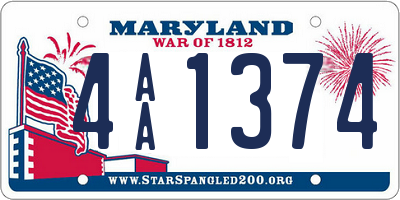 MD license plate 4AA1374