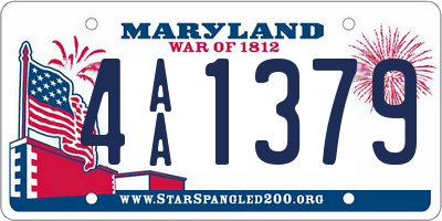 MD license plate 4AA1379
