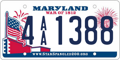 MD license plate 4AA1388