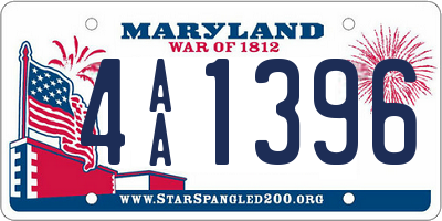 MD license plate 4AA1396