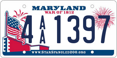 MD license plate 4AA1397