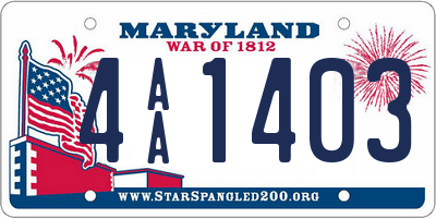 MD license plate 4AA1403