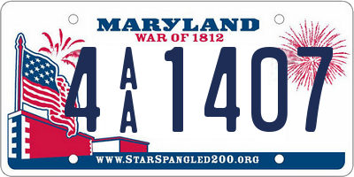 MD license plate 4AA1407