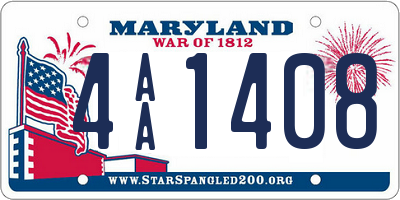 MD license plate 4AA1408