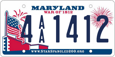 MD license plate 4AA1412