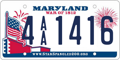 MD license plate 4AA1416